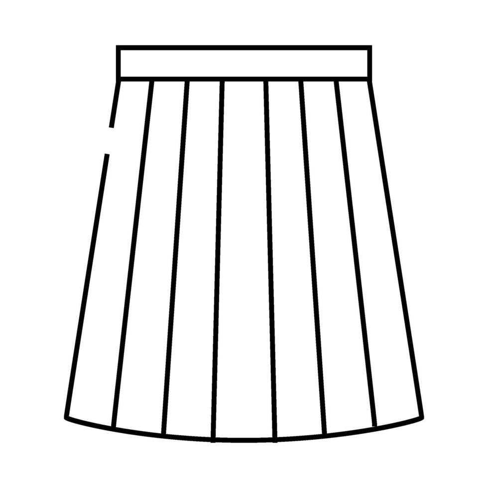 box pleat skirt line icon illustration vector