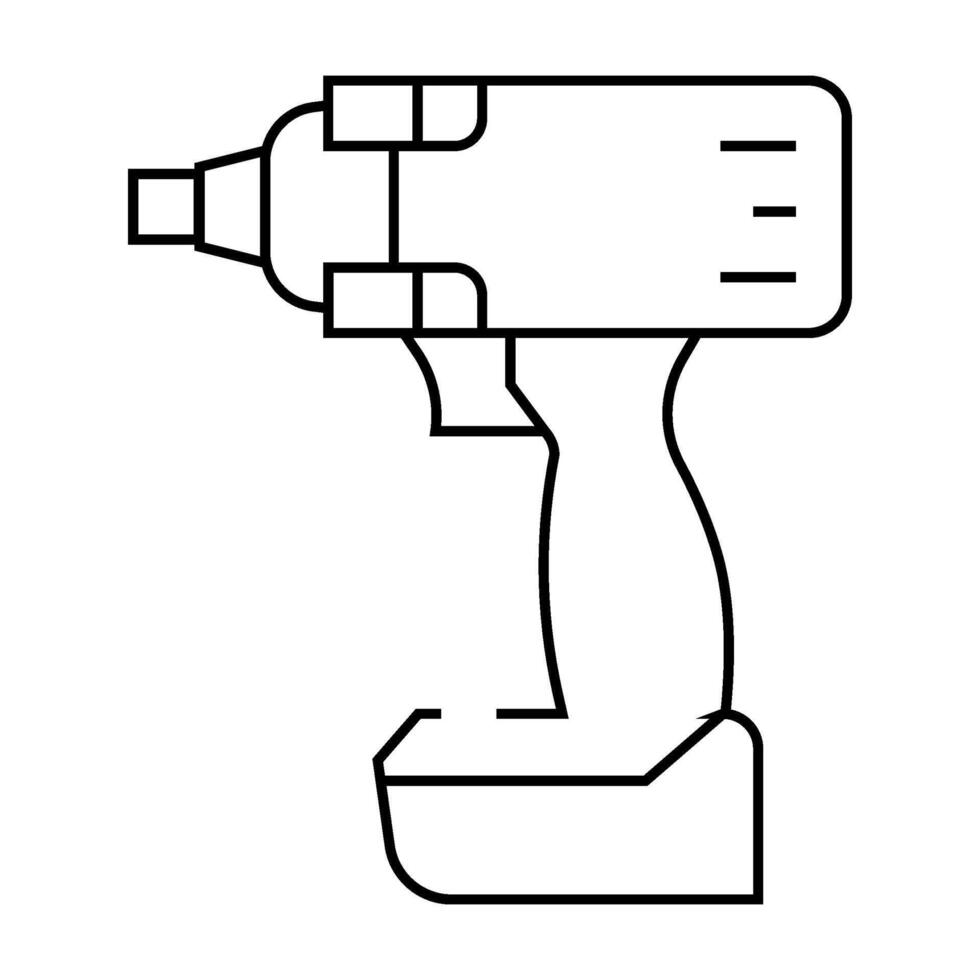 impact wrench line icon illustration vector