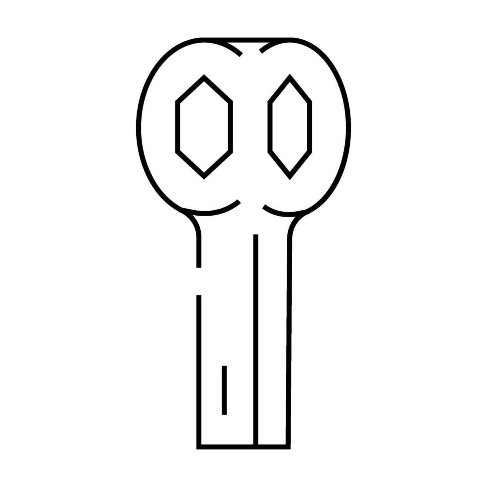 dog bone wrench line icon illustration vector