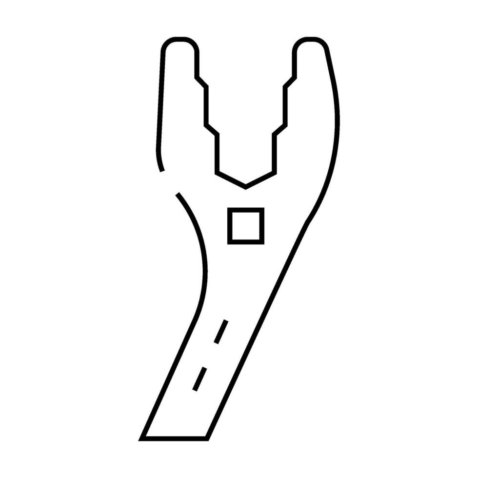 fan clutch wrench line icon illustration vector