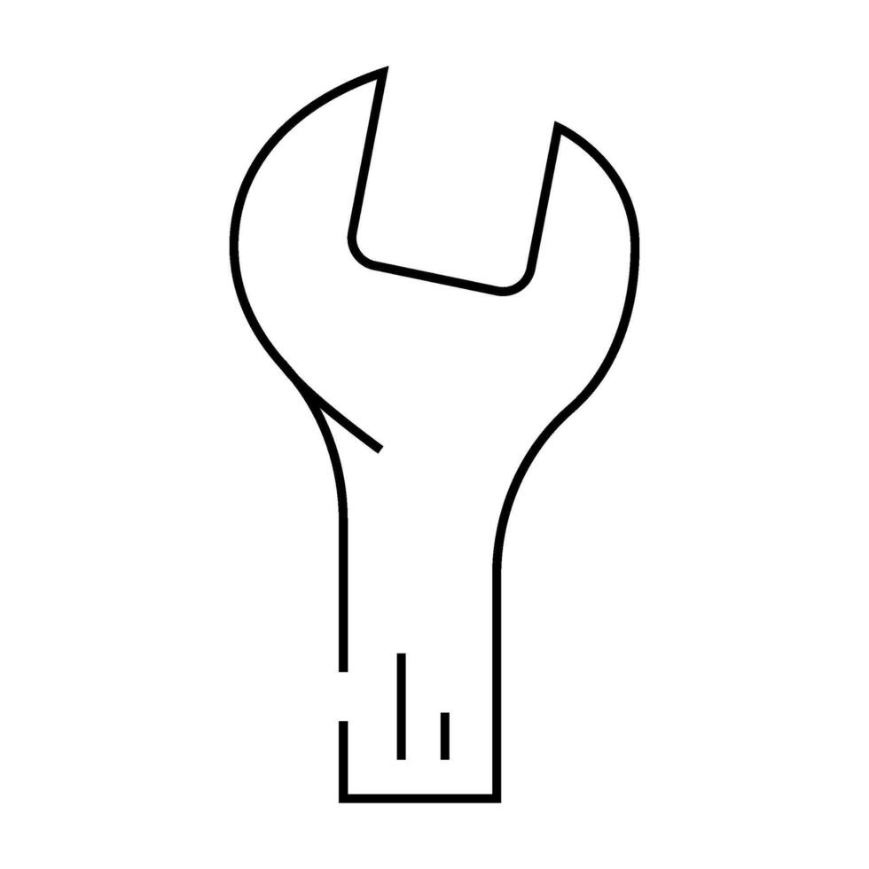 combination wrench line icon illustration vector