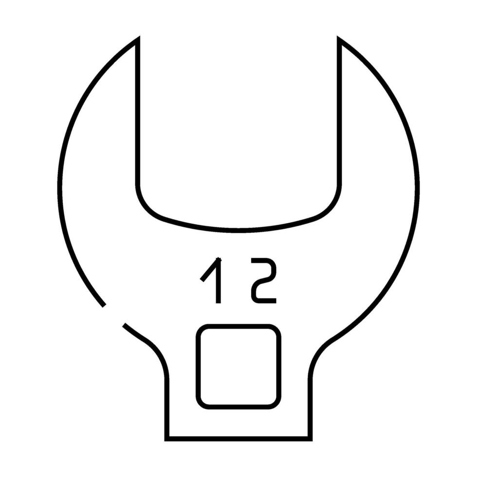 crowfoot wrench line icon illustration vector