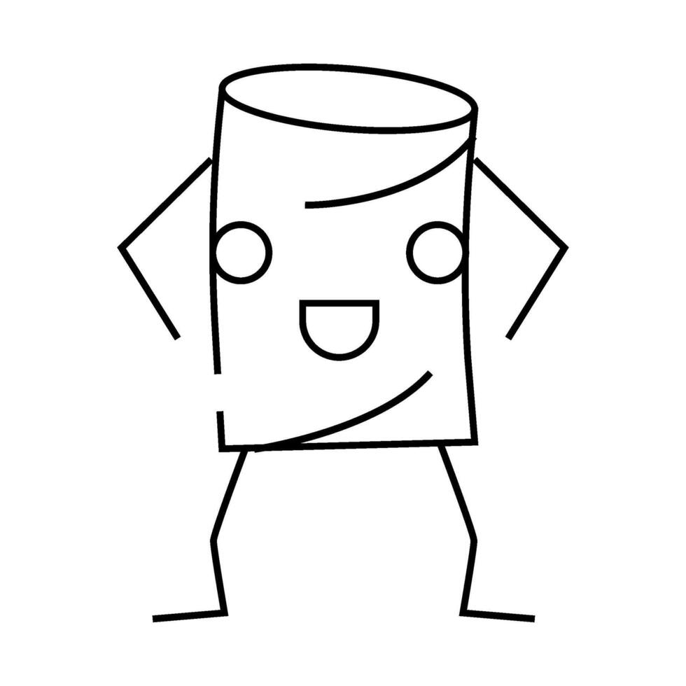 marshmallow dessert character line icon illustration vector
