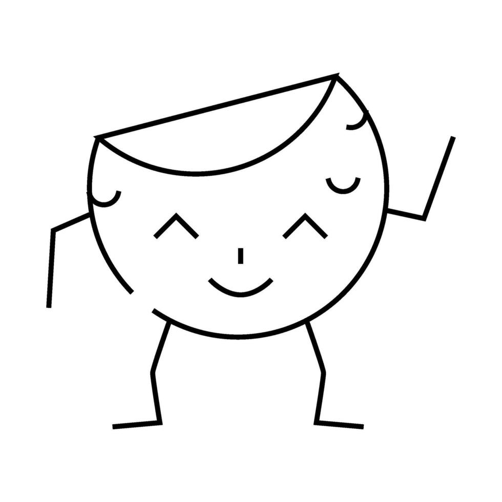 pancake dessert character line icon illustration vector