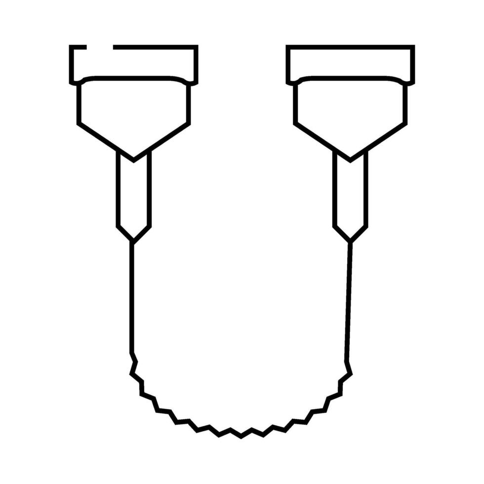 manual chain saw line icon illustration vector
