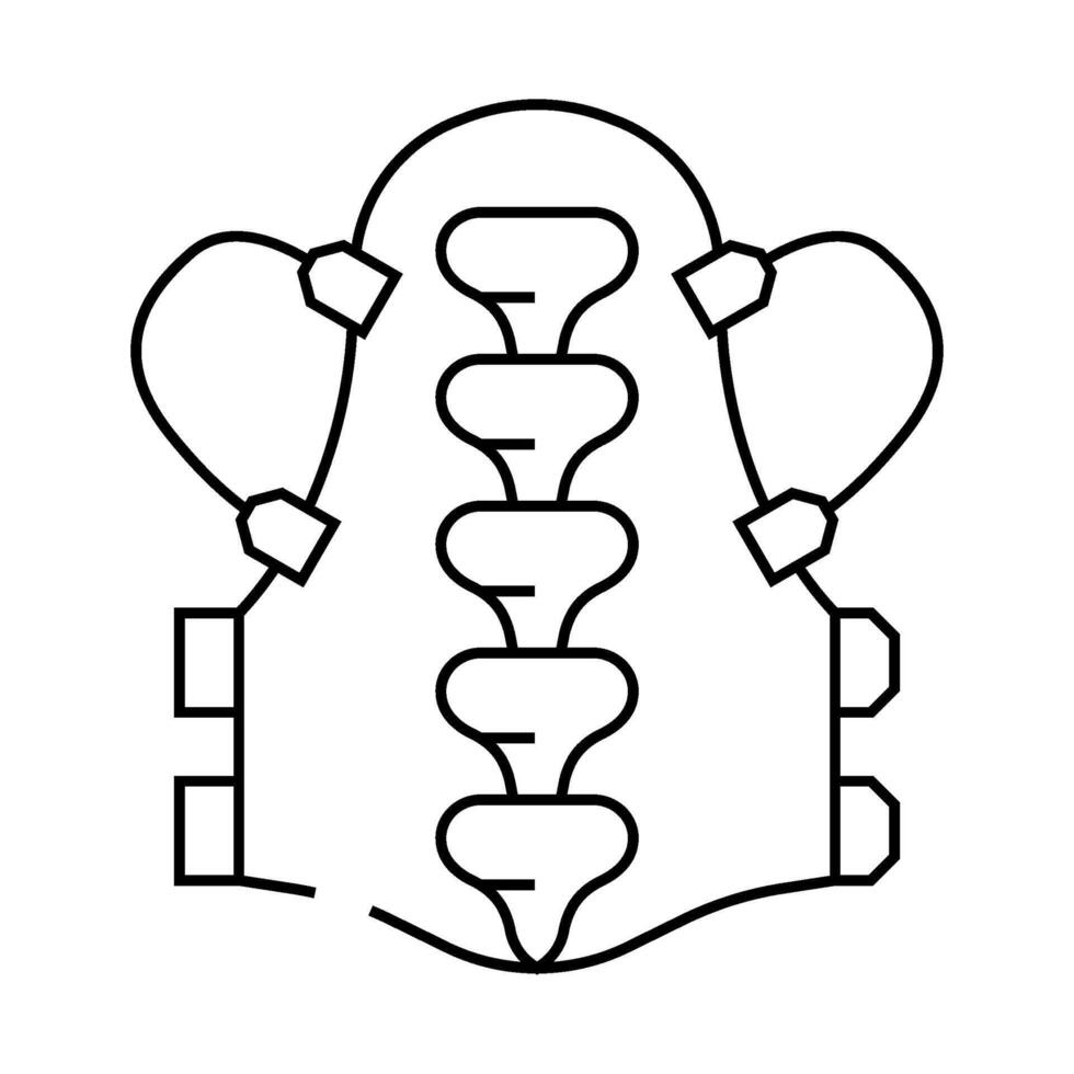 back protection motorcycle line icon illustration vector