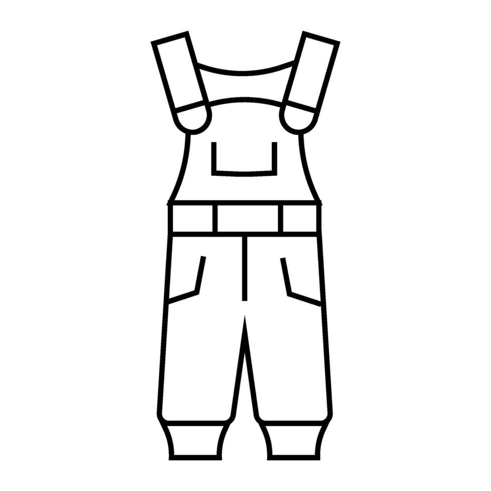 dungarees pants apparel line icon illustration vector
