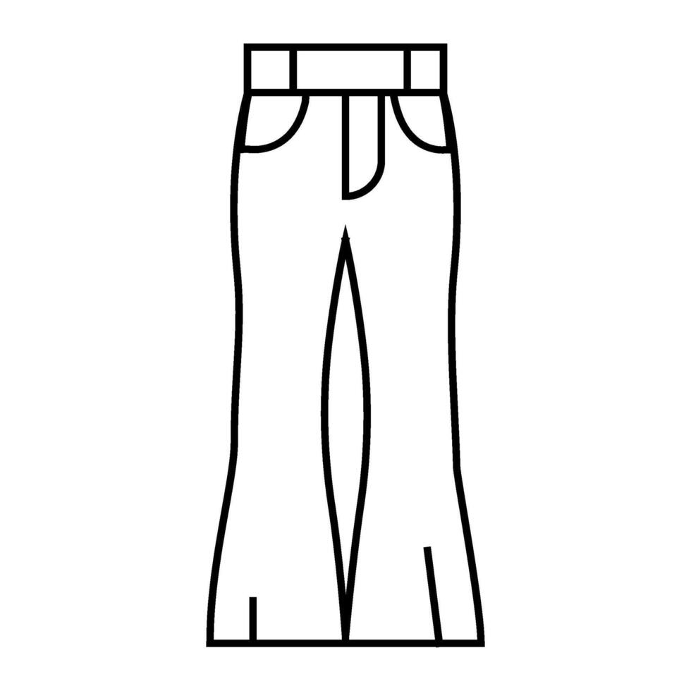 bell bottoms pants clothes line icon illustration vector
