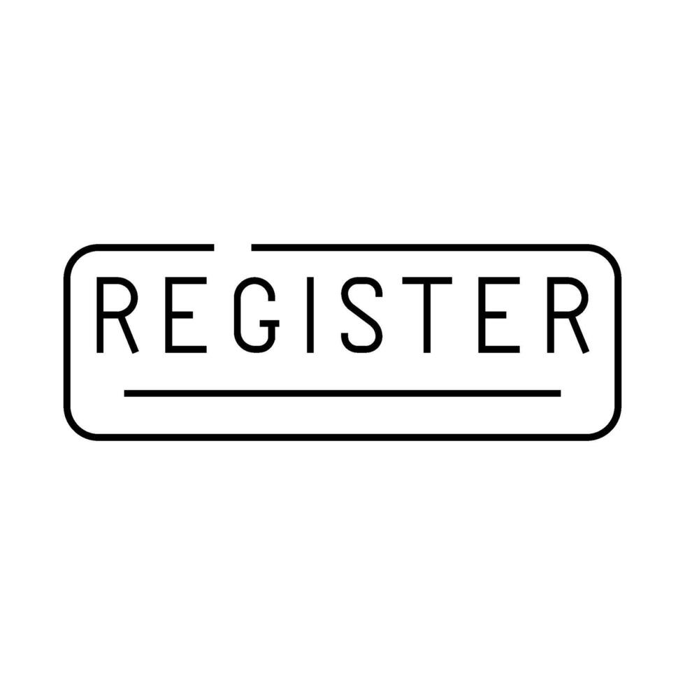 button registration line icon illustration vector