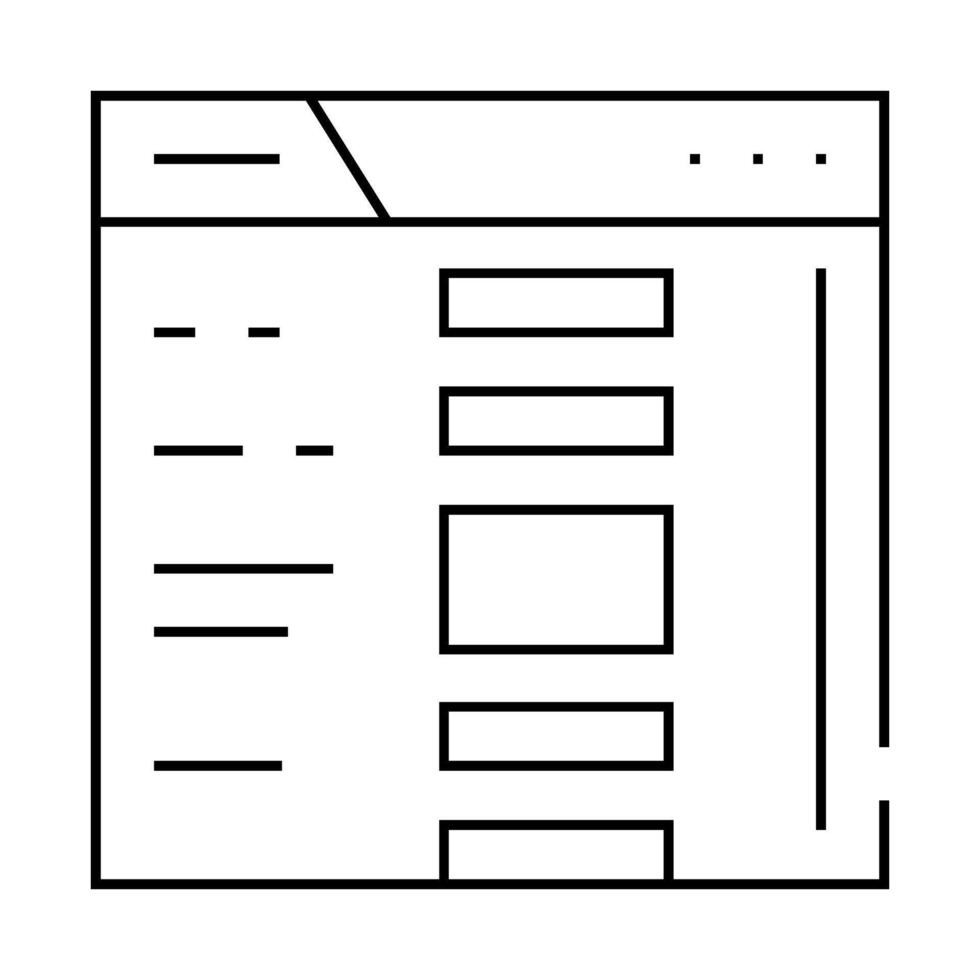 web form registration line icon illustration vector