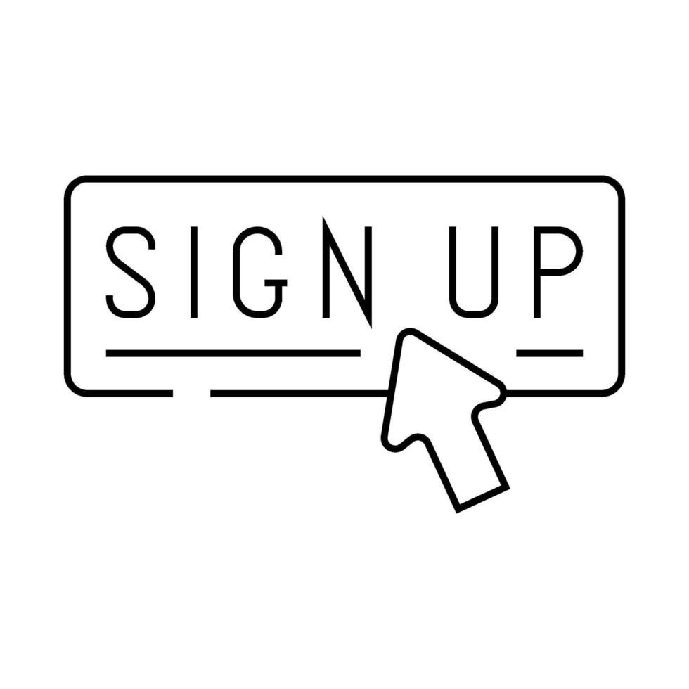 sign up registration line icon illustration vector