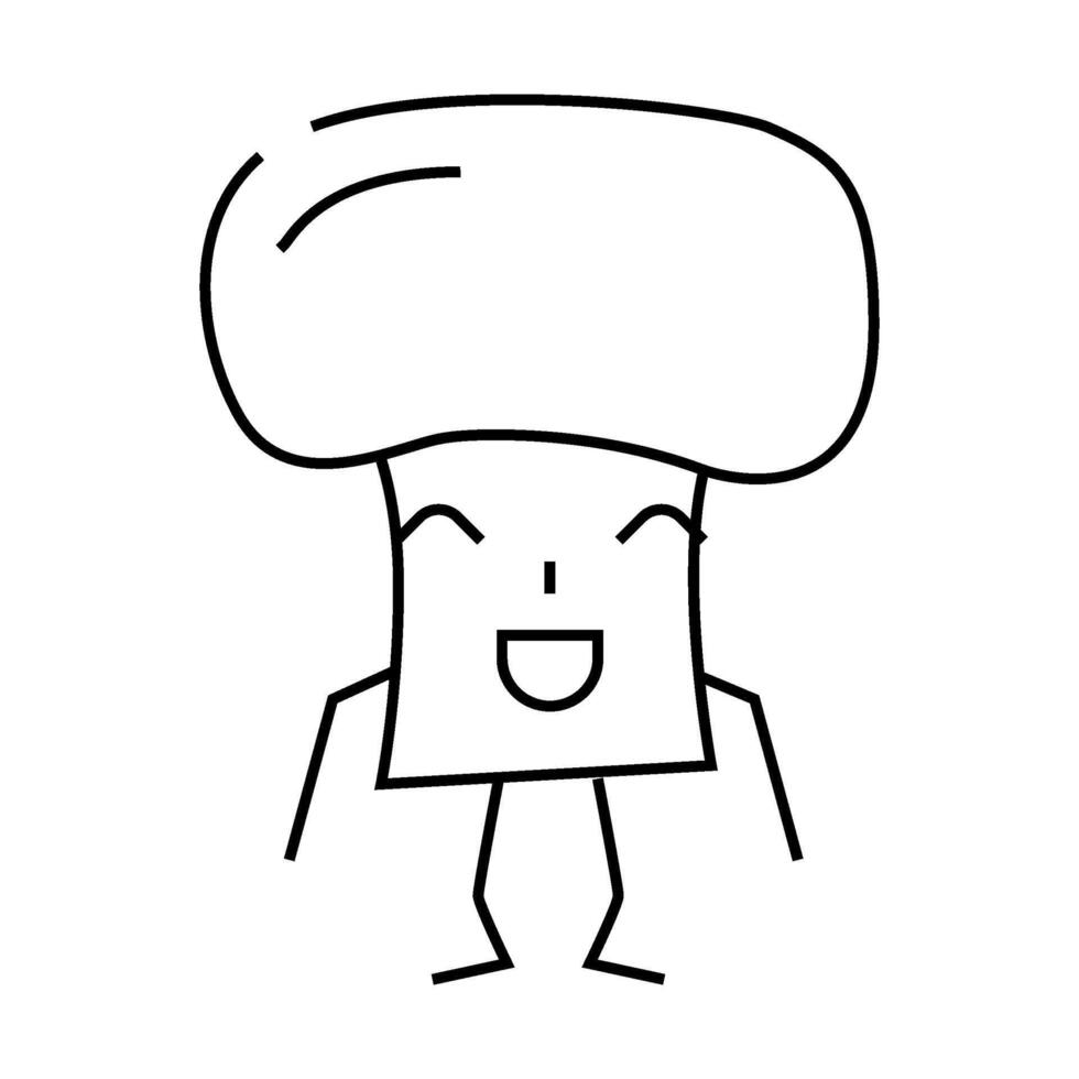 mushroom character line icon illustration vector