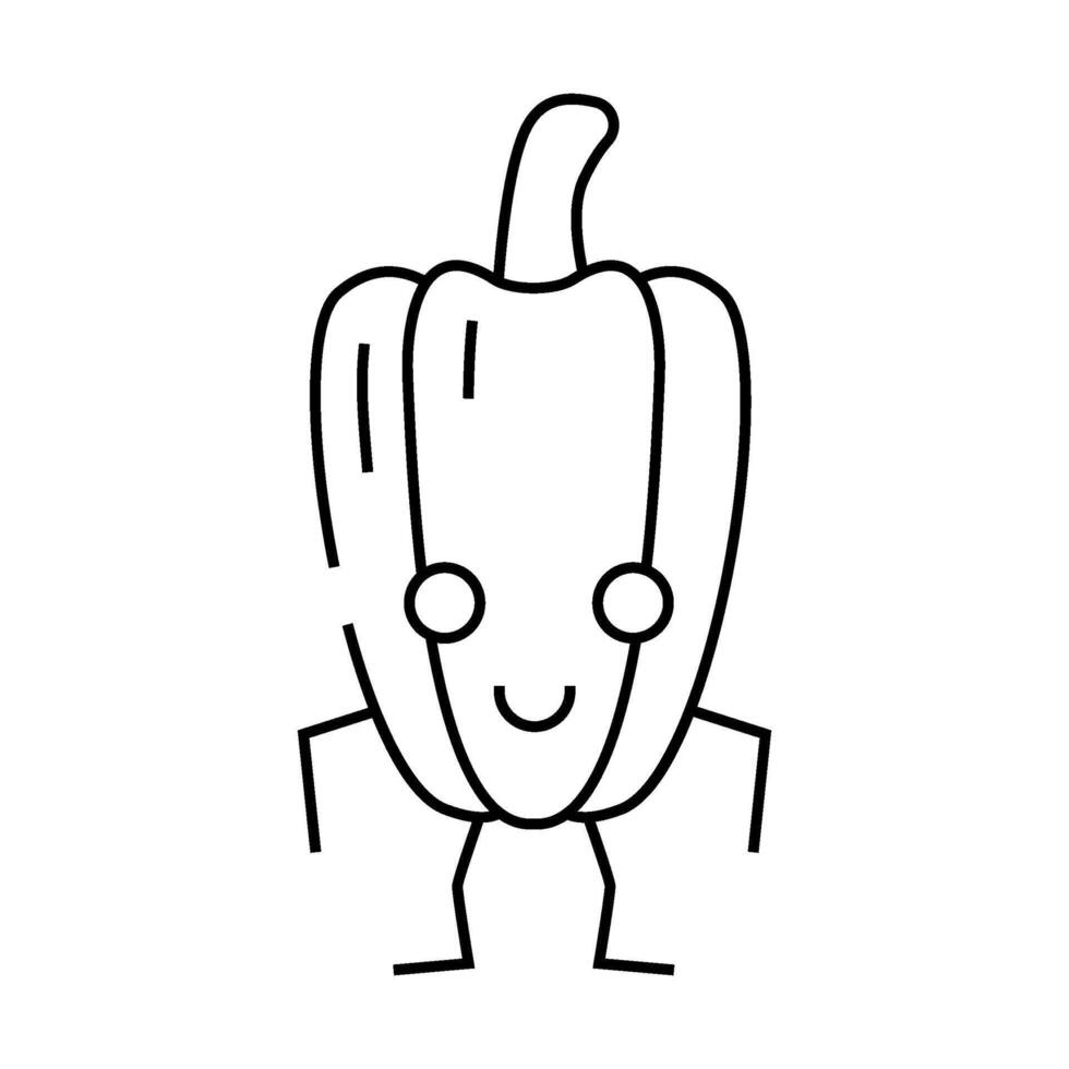 pepper character line icon illustration vector