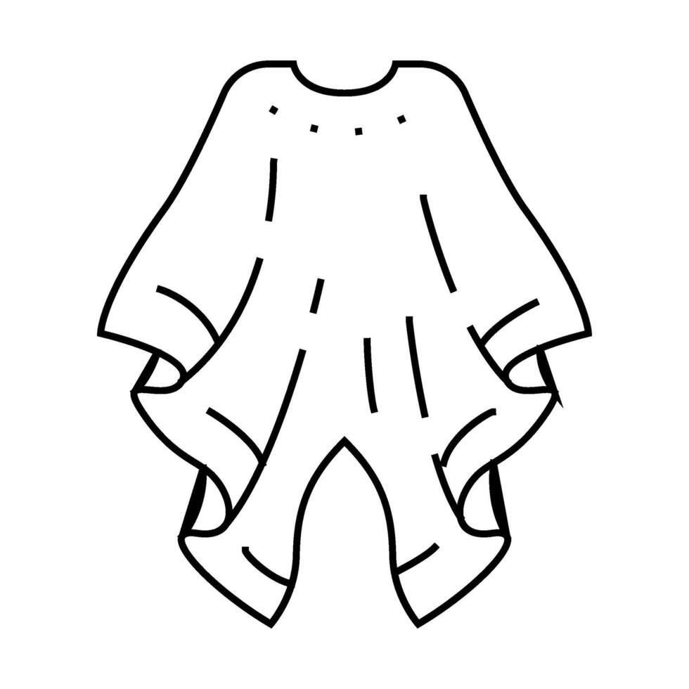 poncho outerwear female line icon illustration vector