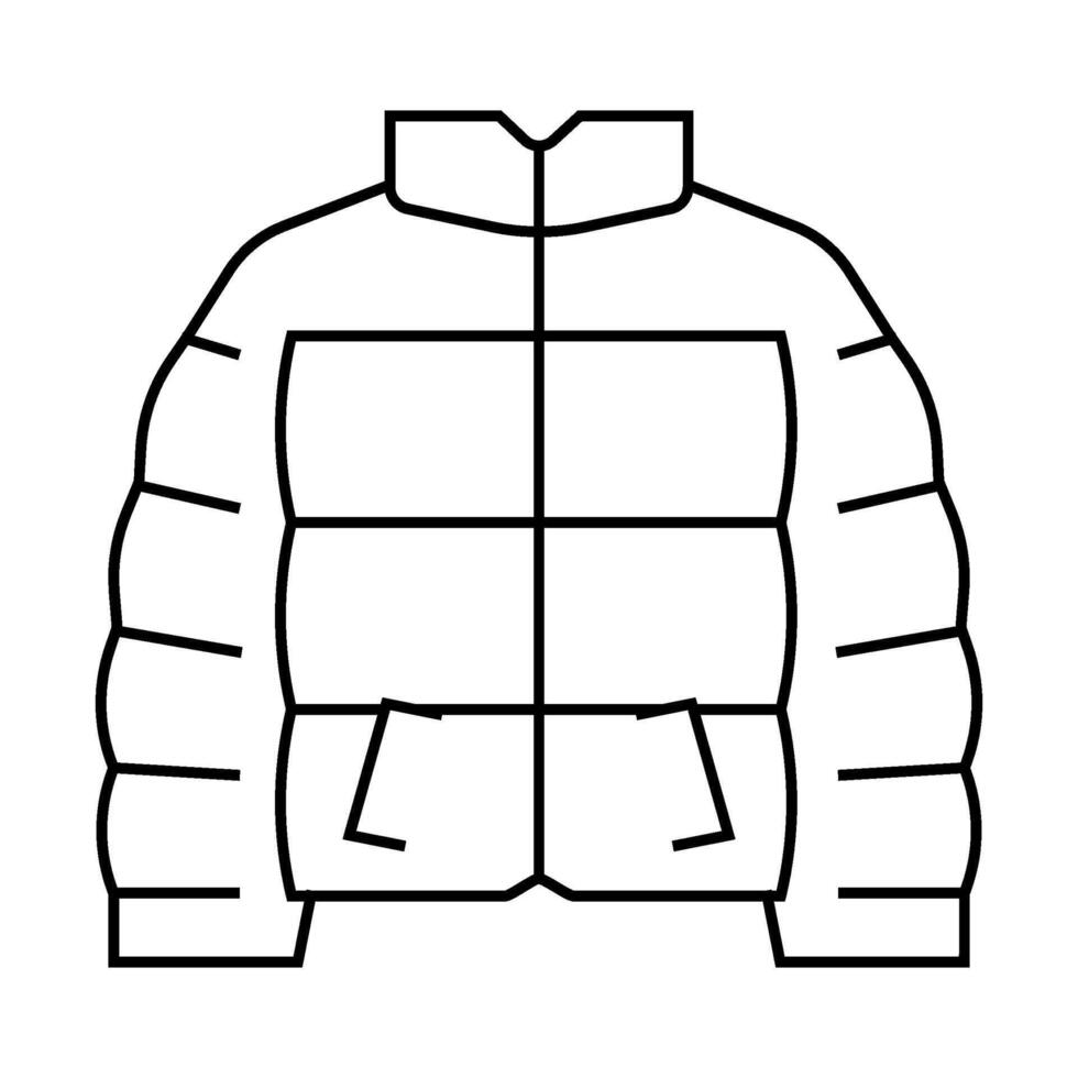 puffy jacket outerwear female line icon illustration vector