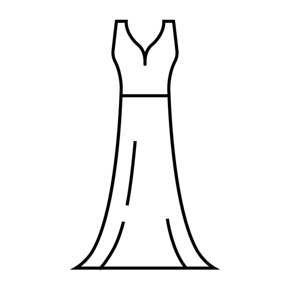 aline wedding dress line icon illustration vector