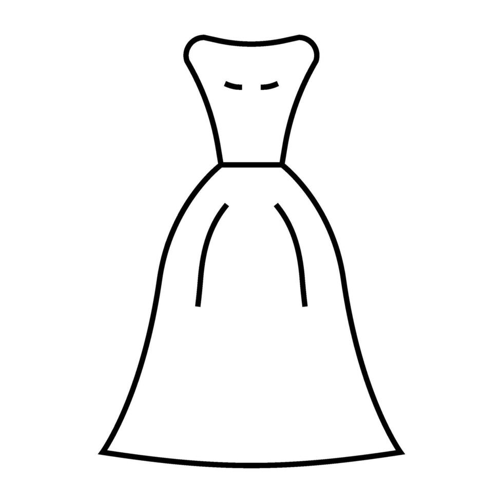 jewel bride dress line icon illustration vector