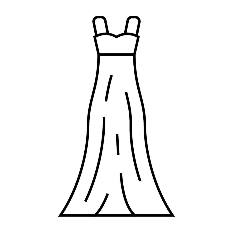 empire wedding dress line icon illustration vector