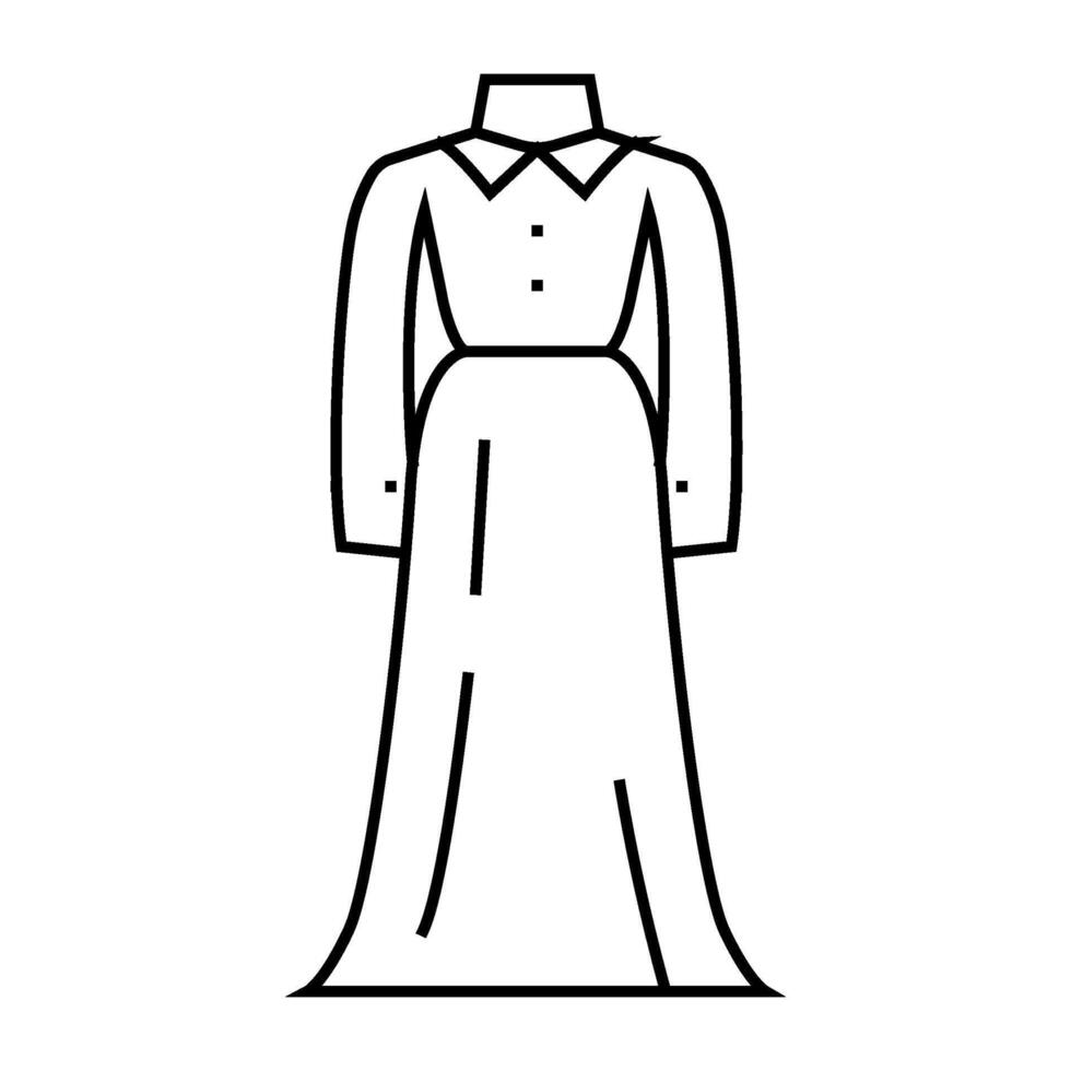 high neck wedding dress line icon illustration vector