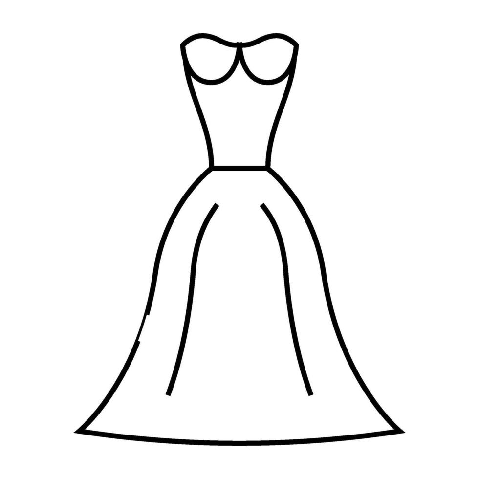 natural bride dress line icon illustration vector