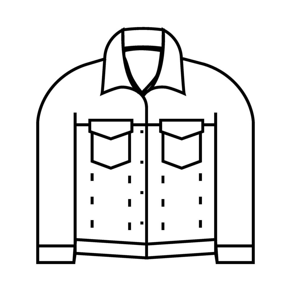 jacket denim line icon illustration vector