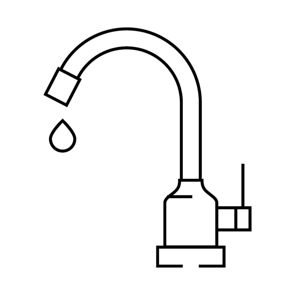 drop faucet water line icon illustration vector