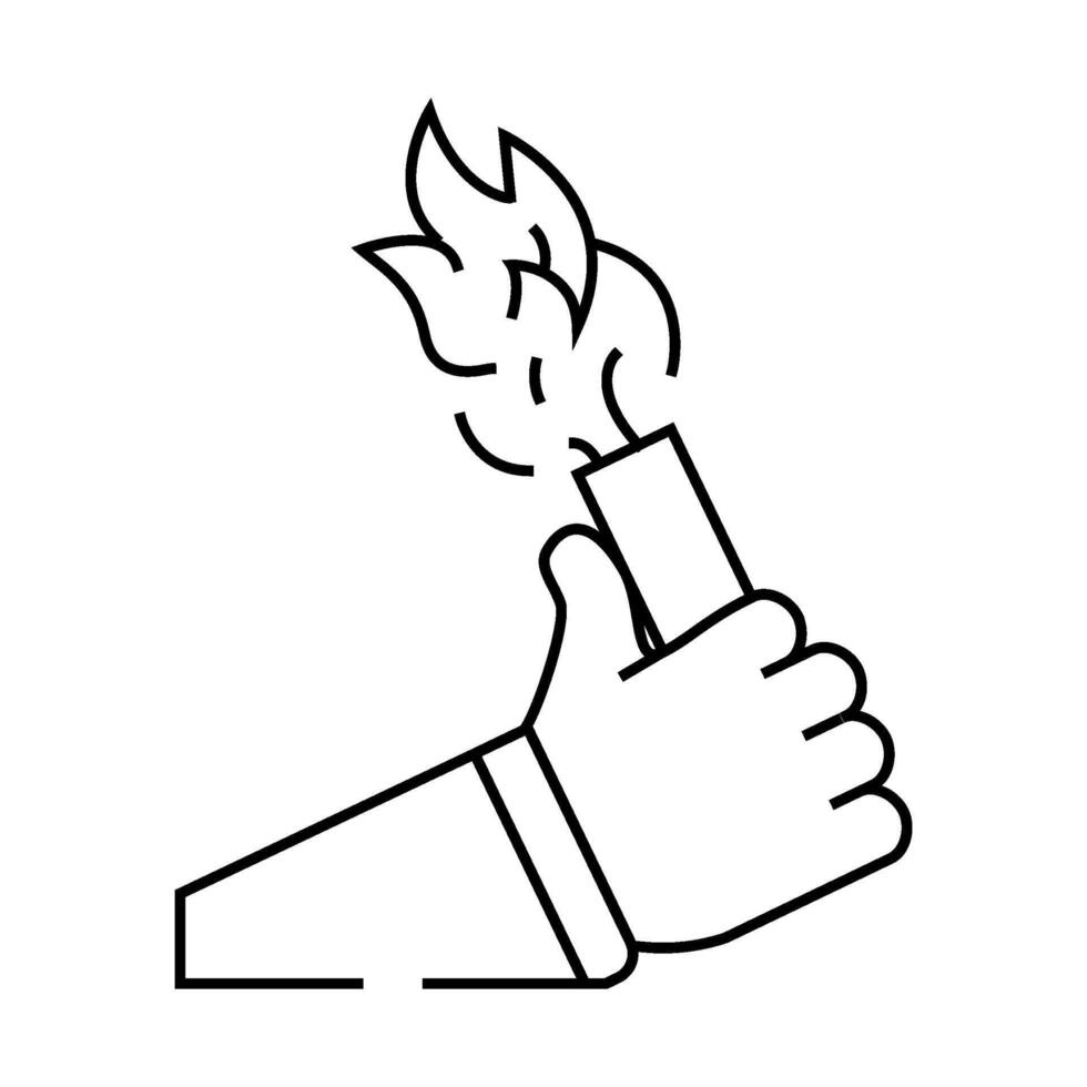 flare fire line icon illustration vector