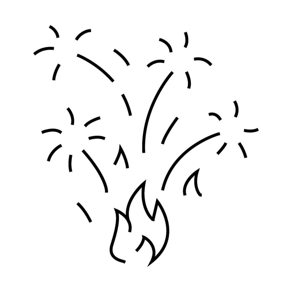 sparkle fire line icon illustration vector