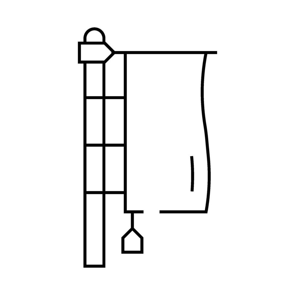 pole flag web line icon illustration vector