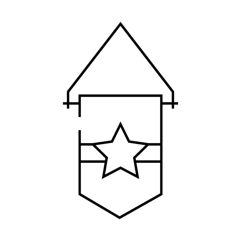 pennant flag web line icon illustration vector