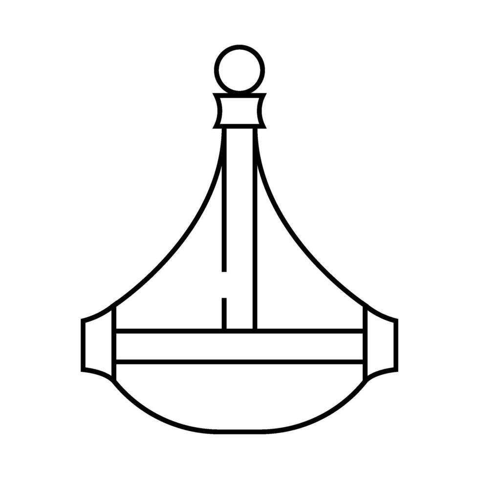 pendant lamp ceiling line icon illustration vector