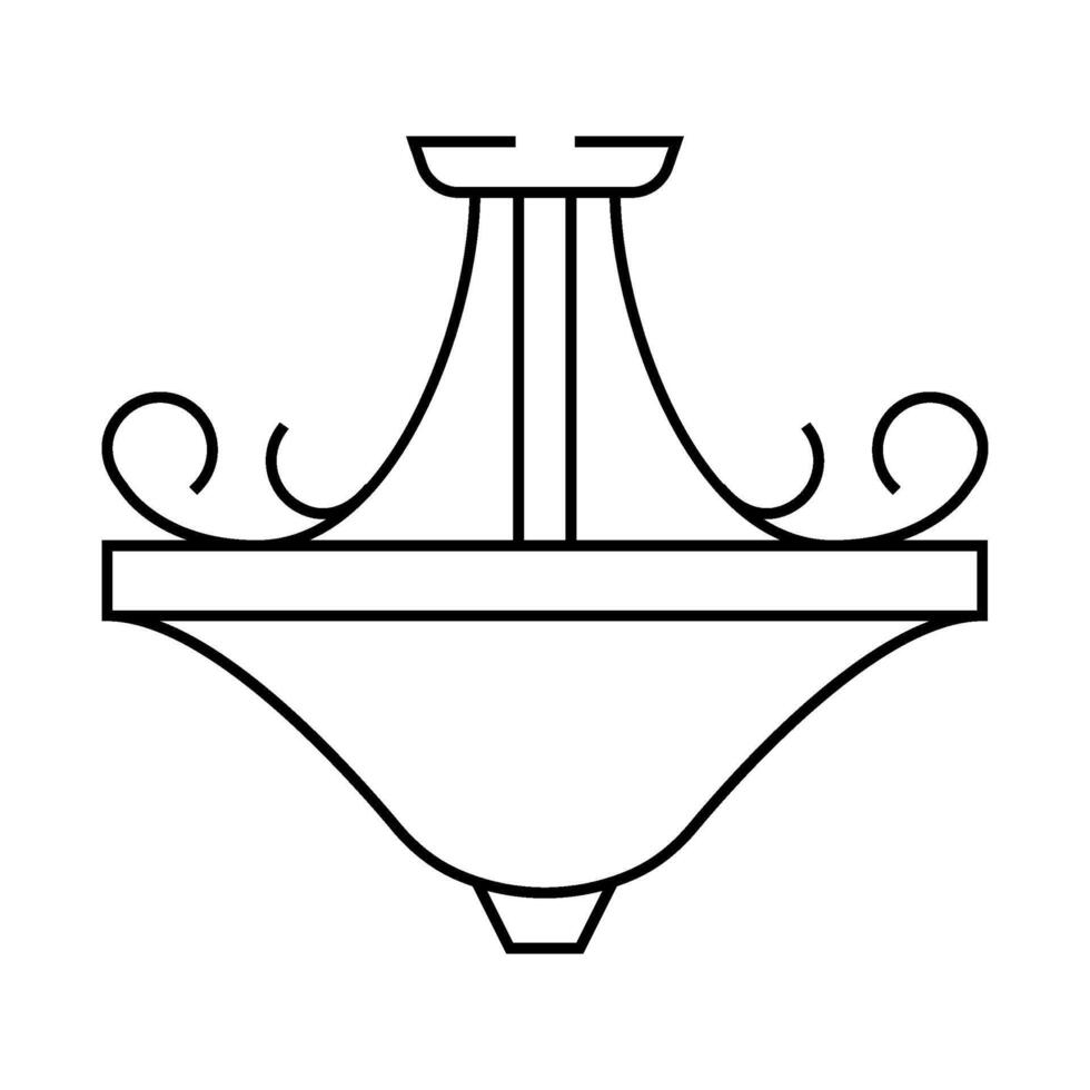 indoor lamp ceiling line icon illustration vector