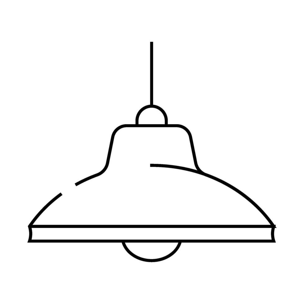 white lamp ceiling line icon illustration vector