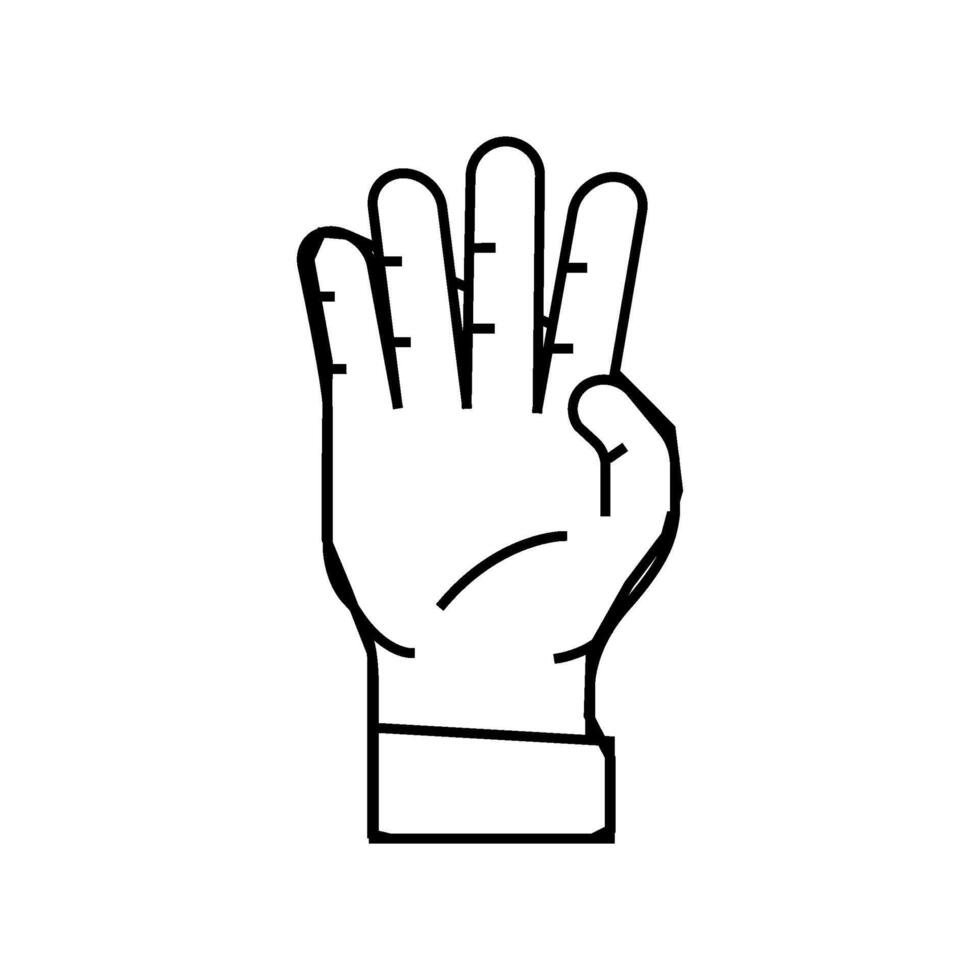 four number hand gesture line icon illustration vector