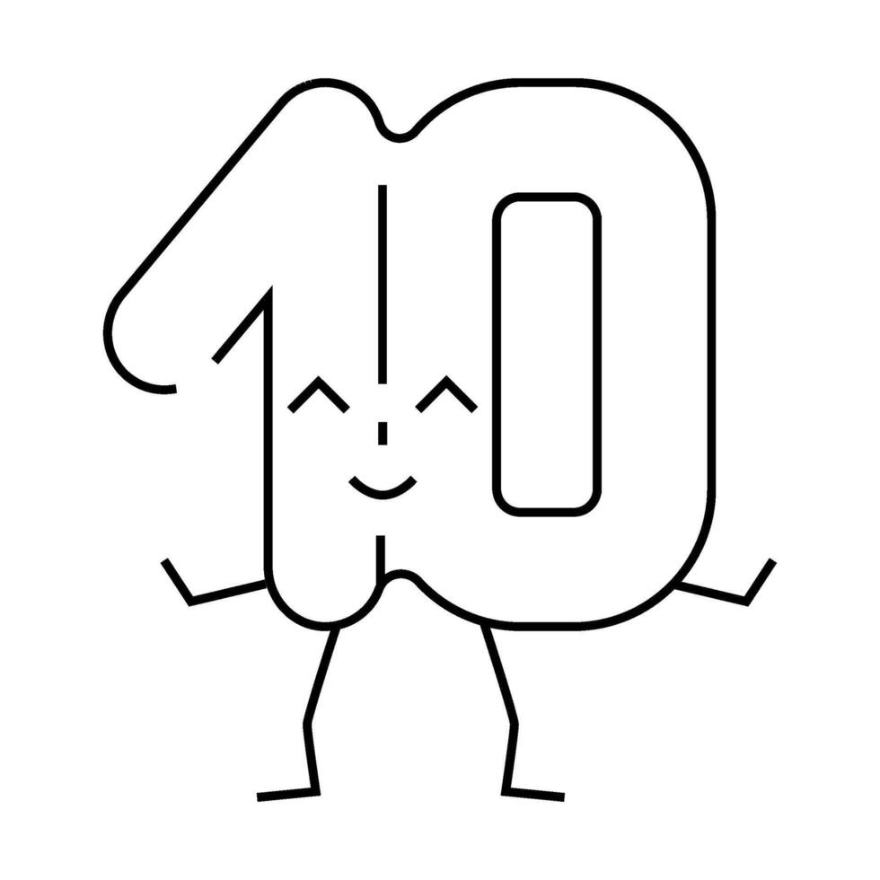 nine number hand gesture line icon illustration vector