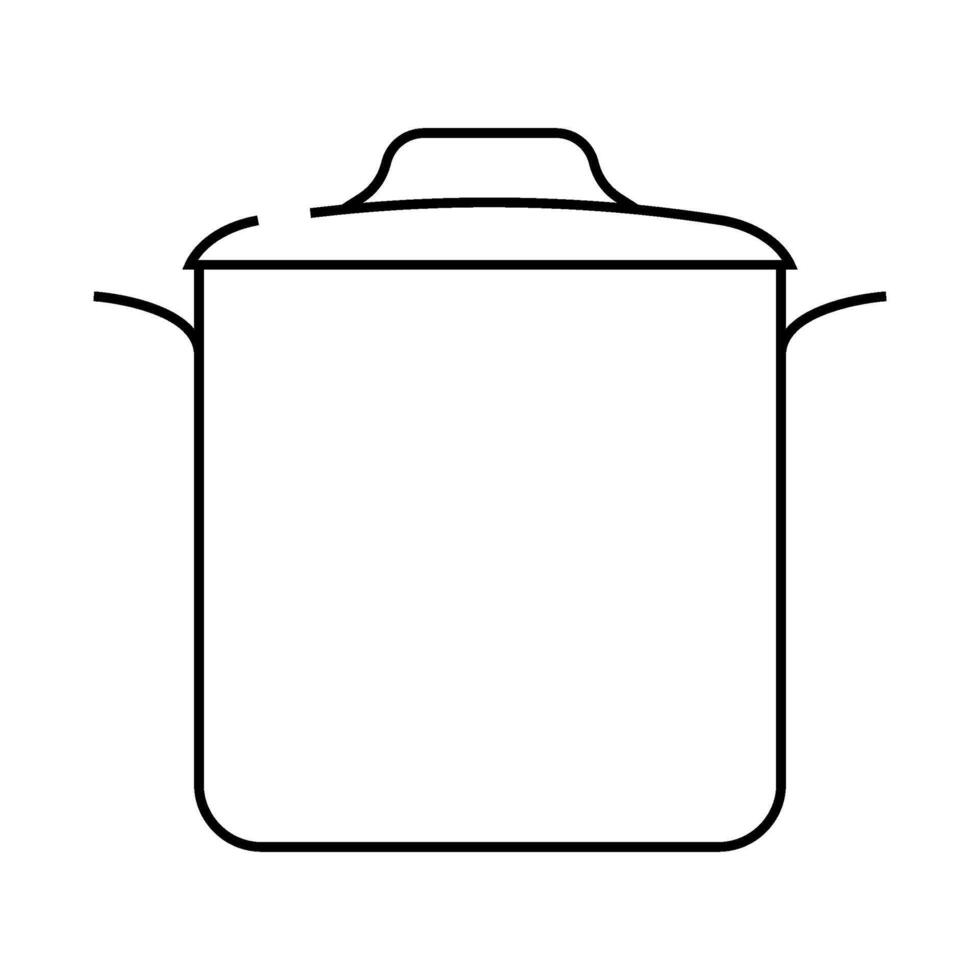 soup pot cooking line icon illustration vector