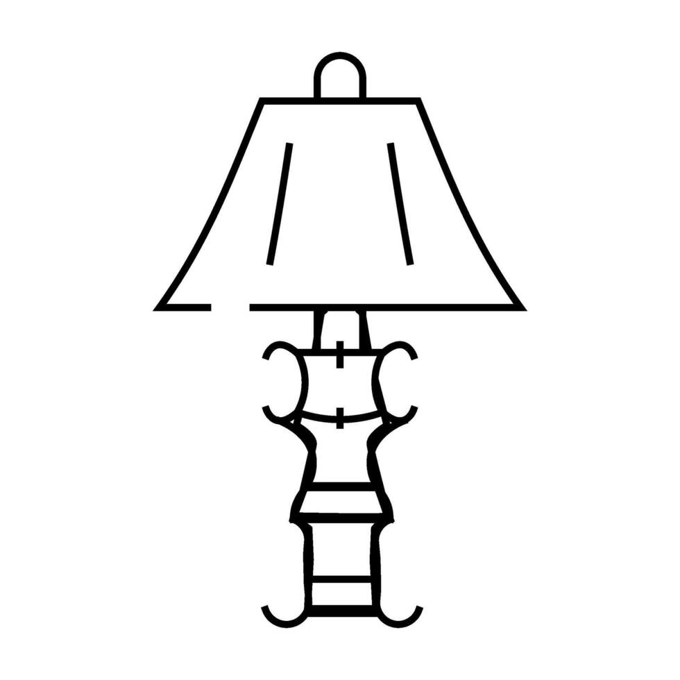 furniture table lamp line icon illustration vector