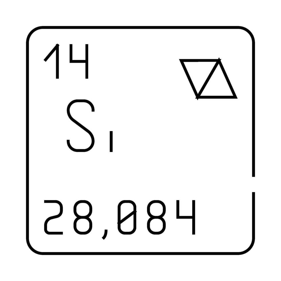 silicon chemical element line icon illustration vector