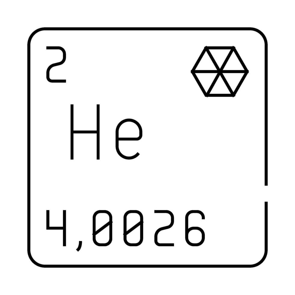 helium chemical element line icon illustration vector