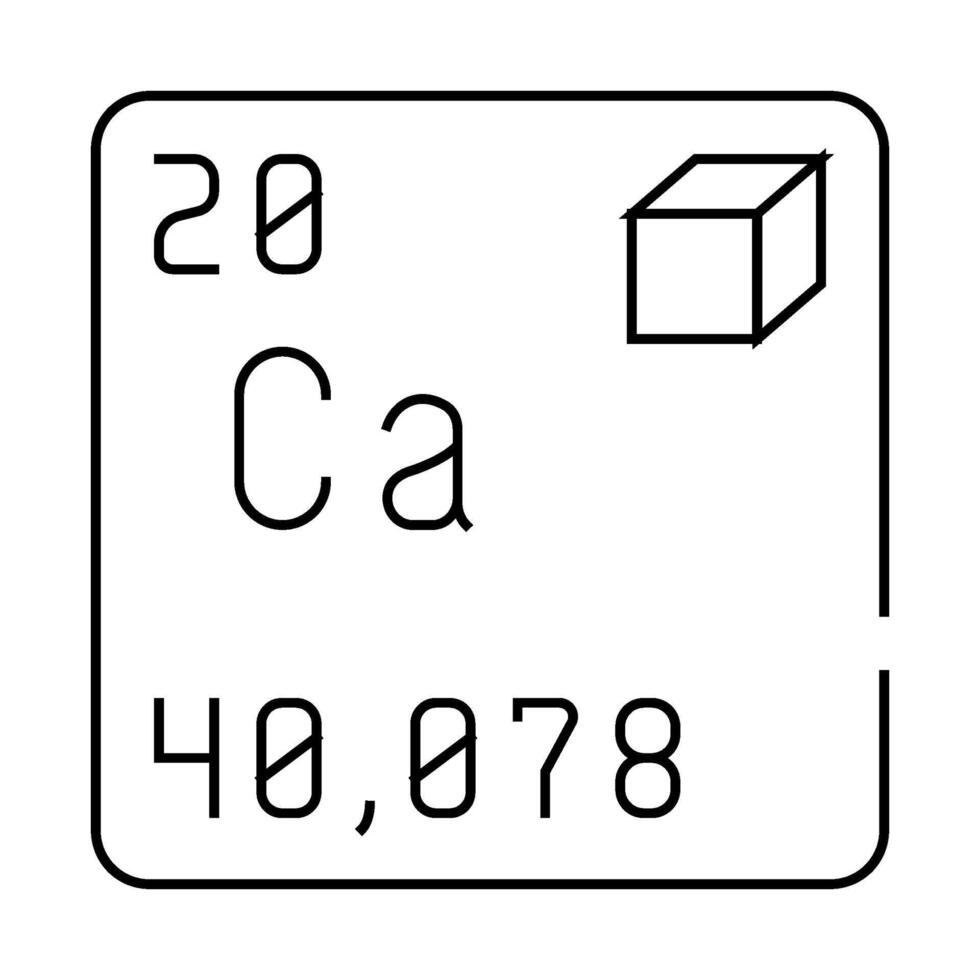 calcium chemical element line icon illustration vector