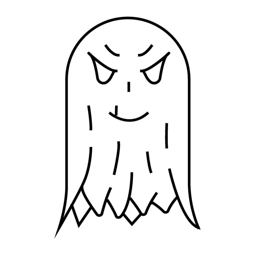 evil ghost line icon illustration vector