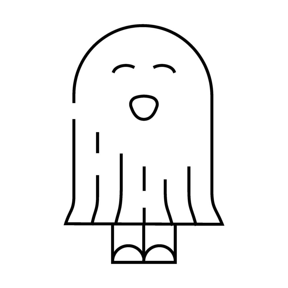 costume ghost line icon illustration vector