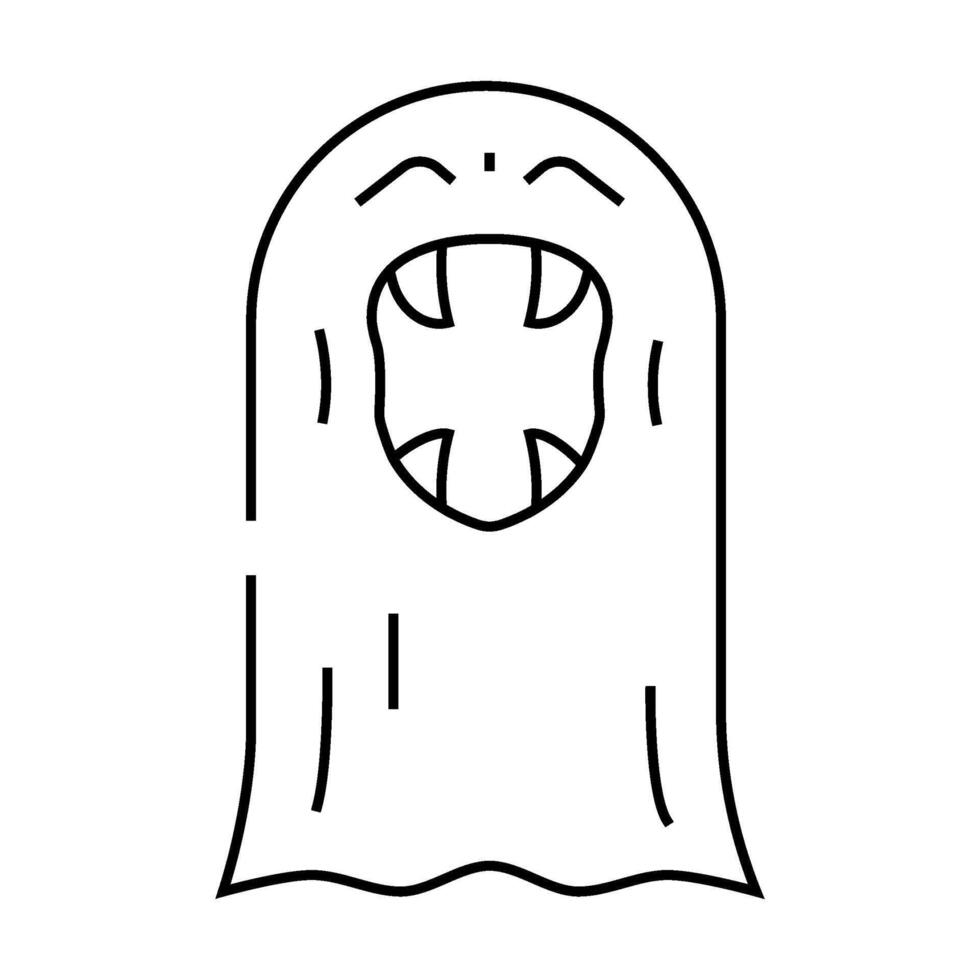 creepy ghost line icon illustration vector