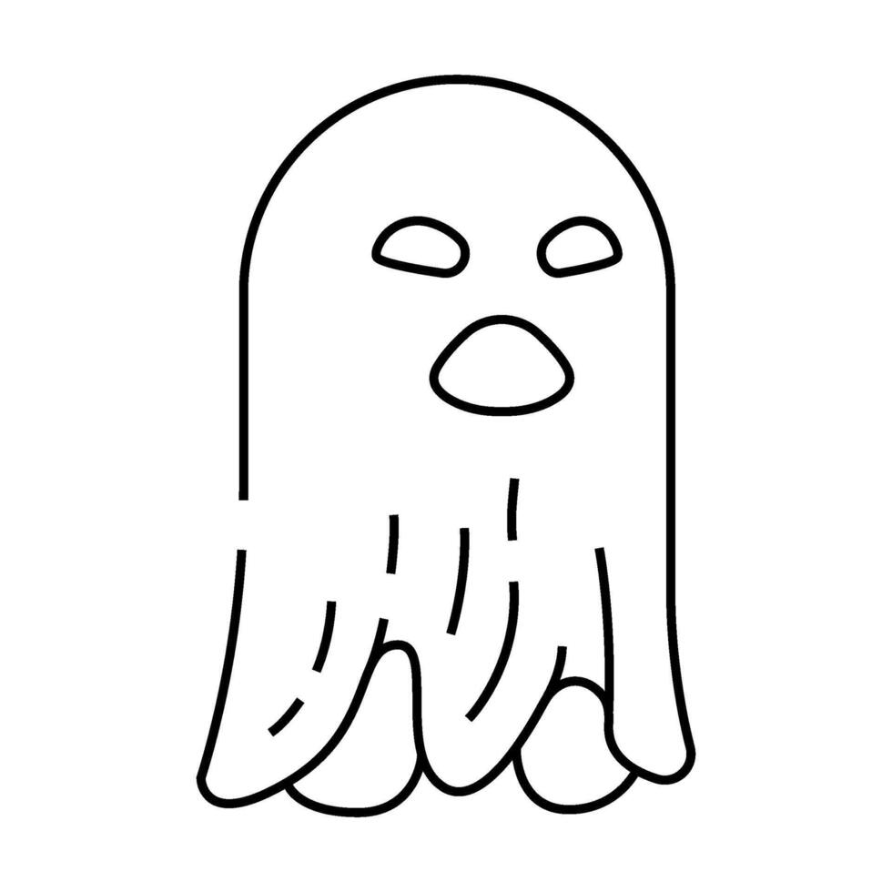 spooky ghost line icon illustration vector