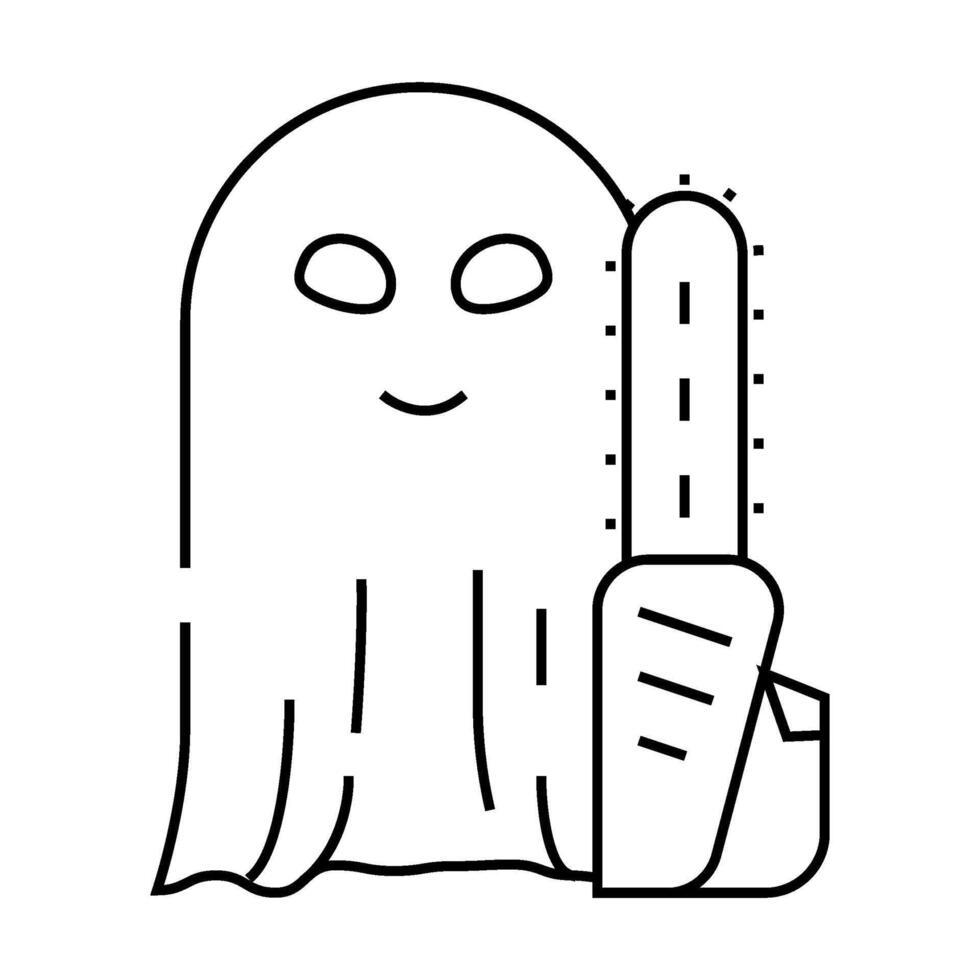 horror ghost line icon illustration vector
