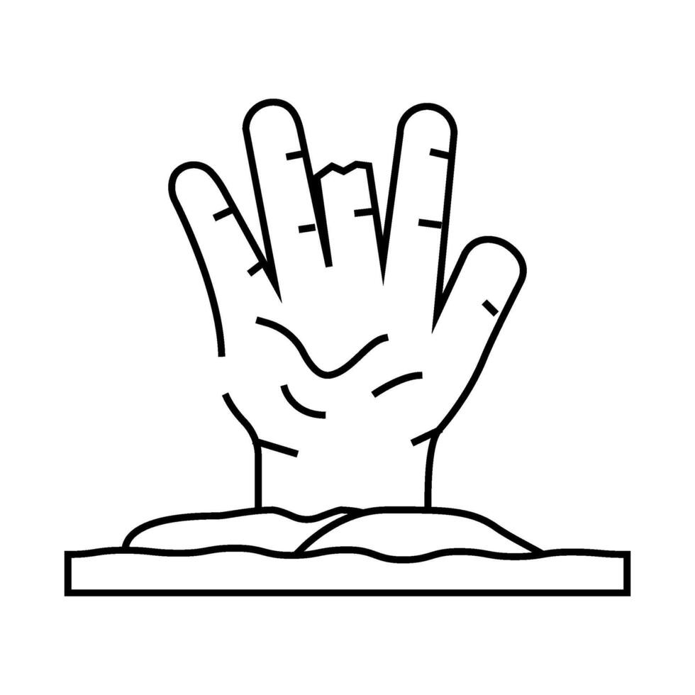 hand evil zombie line icon illustration vector