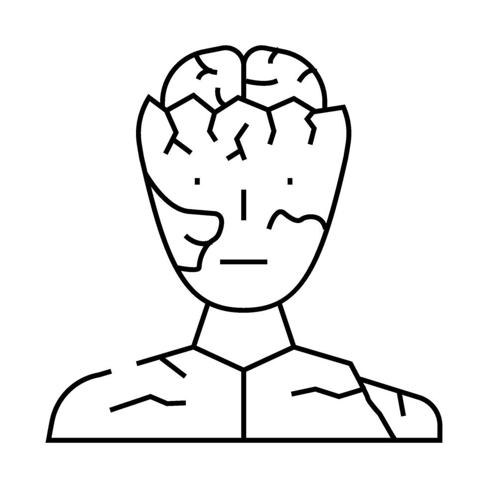 zombie evil line icon illustration vector