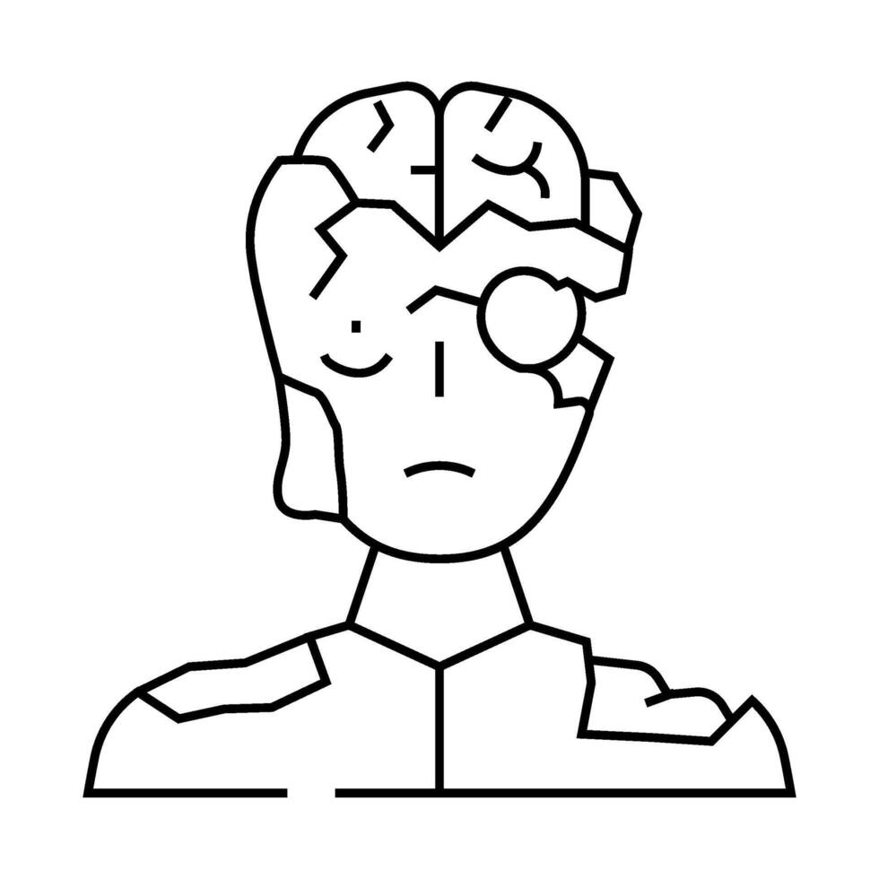 zombie monster line icon illustration vector