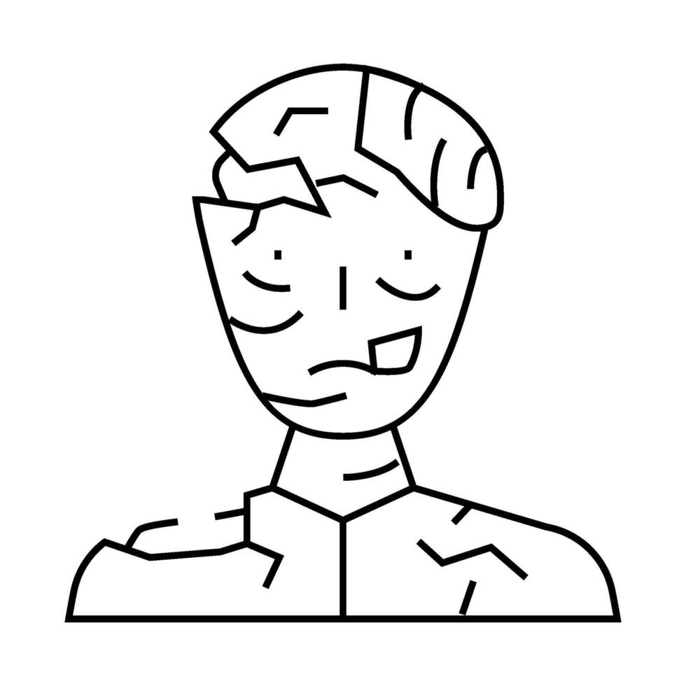 zombie dead line icon illustration vector