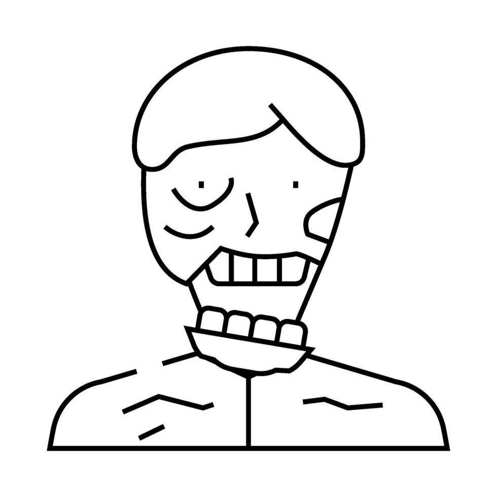 zombie scary line icon illustration vector